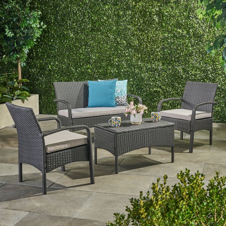 Winston Porter Berthony 4 Person Outdoor Seating Group with